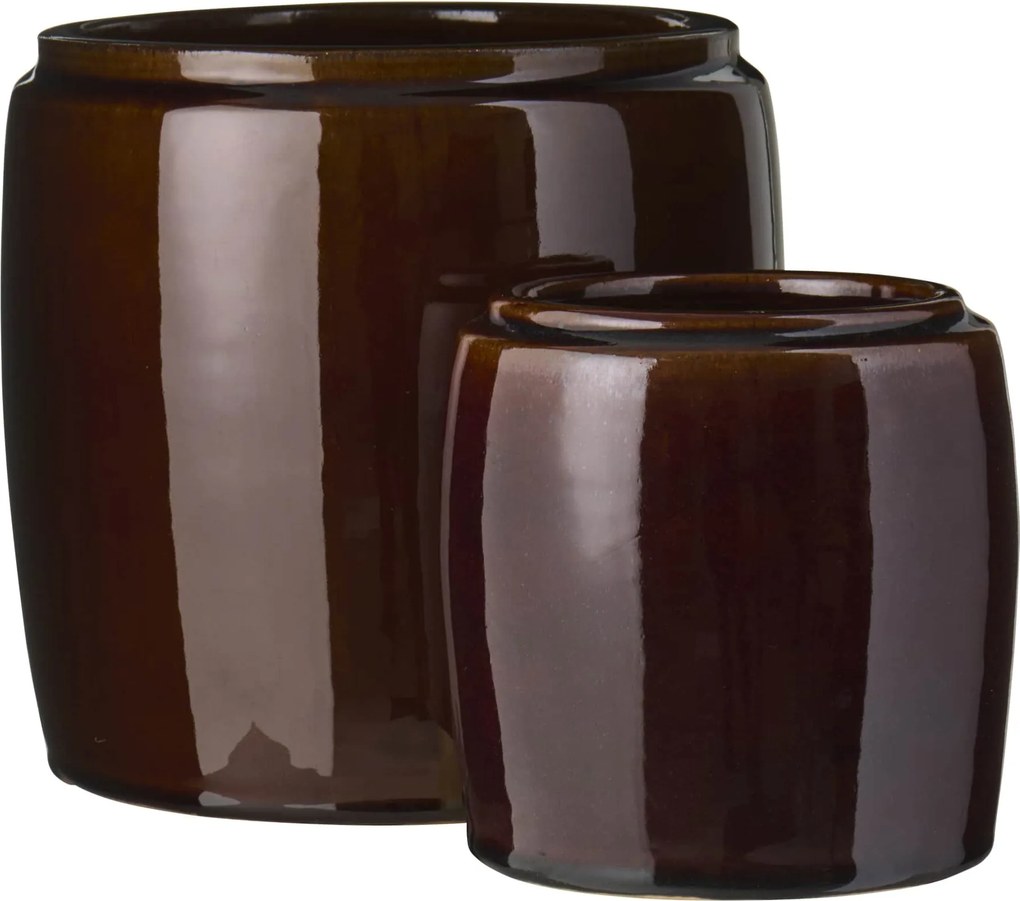Ib Laursen Keramický obal na kvetináč Saigon Brown Small Menší
