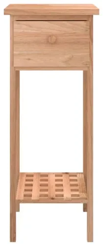 vidaXL Príručný stolík so zásuvkou 25x25x60cm masívne orechové drevo-