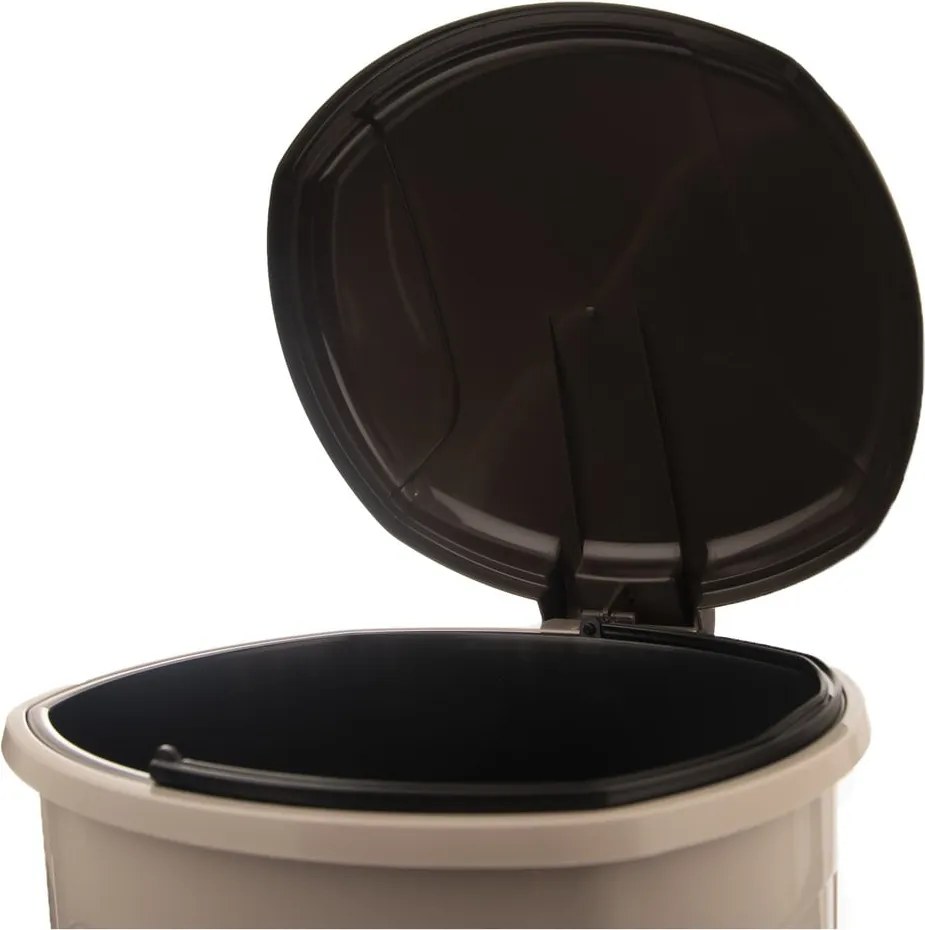 Hnedý nášľapný plastový odpadkový kôš 30 l – Orion