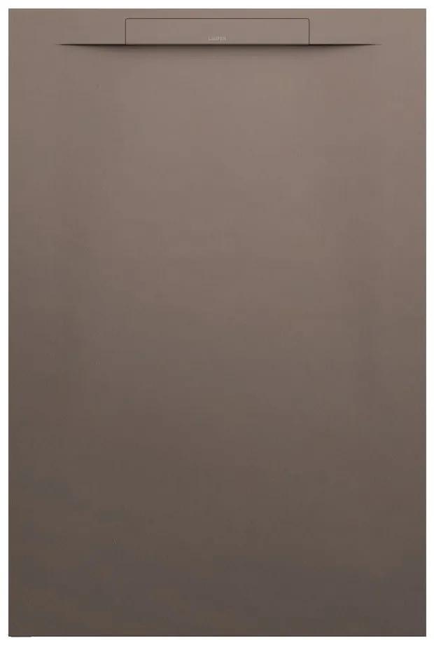 LAUFEN Pro S obdĺžniková sprchová vanička z materiálu Marbond, lineárny odtok na kratšej strane, 1200 x 800 x 30 mm, matná kávová, H2101821290001