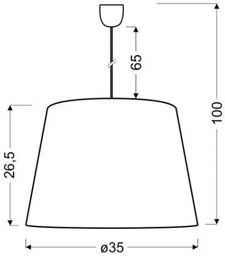 Luster na lanku PLATINO 1xE27/60W/230V