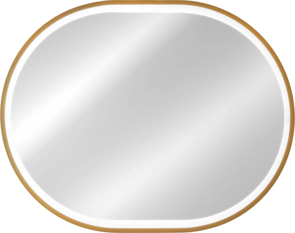 Comad Závesné zrkadlo s LED osvetlením Apollo 2 90x70 cm s pohybovým senzorom, zlatá