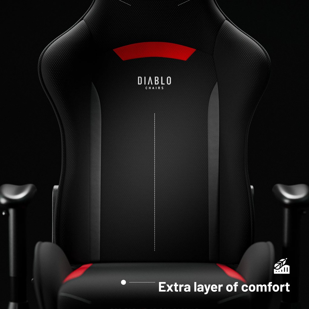 Čierna a červená otočná herná stolička Diablo X-Starter
