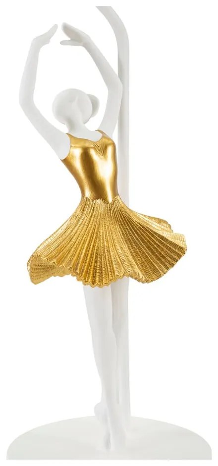 Stolová lampa s textilným tienidlom v bielo-zlatej farbe (výška 64 cm) Dancer – Mauro Ferretti