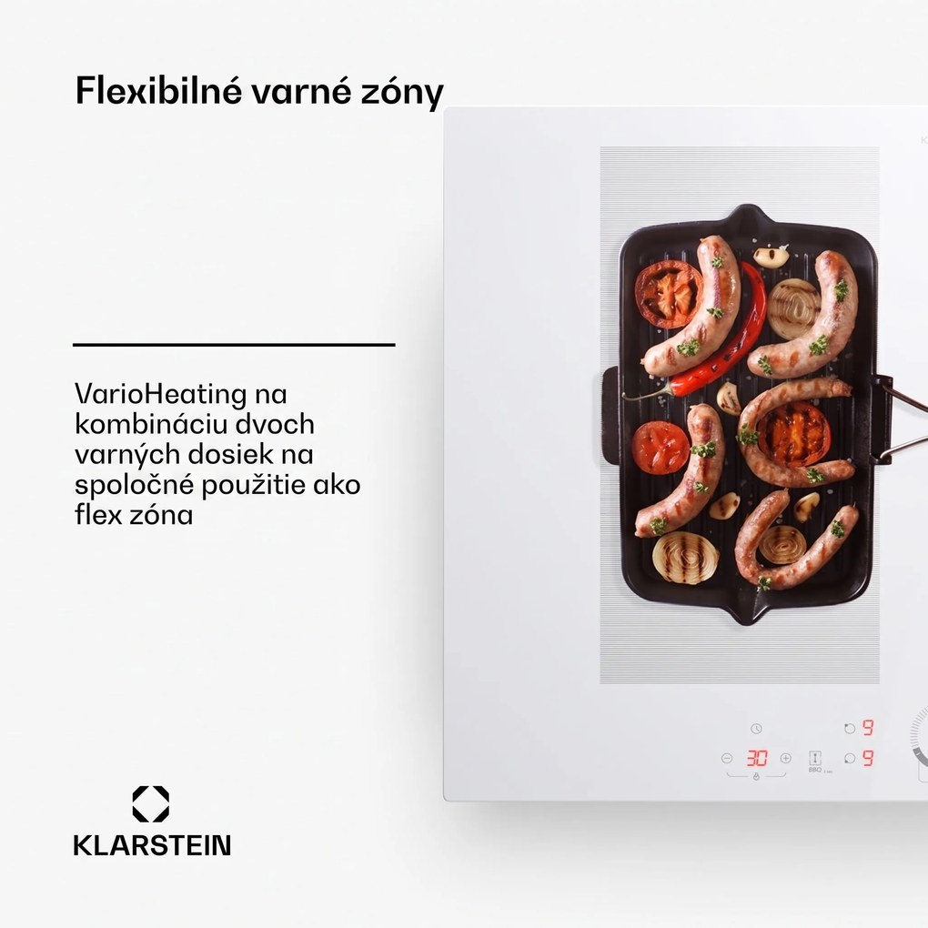 Klarstein Delicatessa 70 Flex, vstavaná indukčná varná doska, 4 zóny, 7000 W, sklokeramika