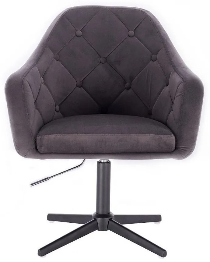 LuxuryForm DESIGN Kreslo ANDORA VELUR na čiernom kríži - tmavo šedé