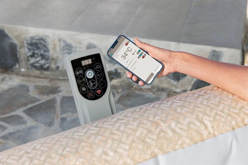 BESTWAY Lay-Z-Spa Rome EnergySense Smart AirJet Vírivka, 201 x 201 x 71 cm, 7 osôb 6001M