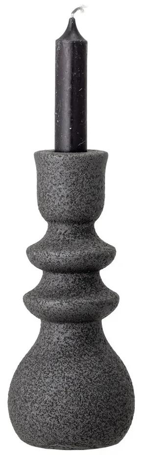 Bloomingville Kameninový svietnik s čierno šedou štruktúrou pre sv.22 mm