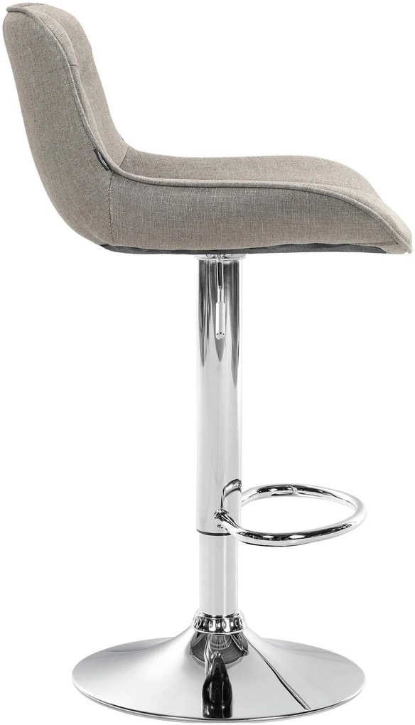 Design-Shop 2x Barová stolička Vonore - látka, chróm - Sivo hnedá (Taupe)