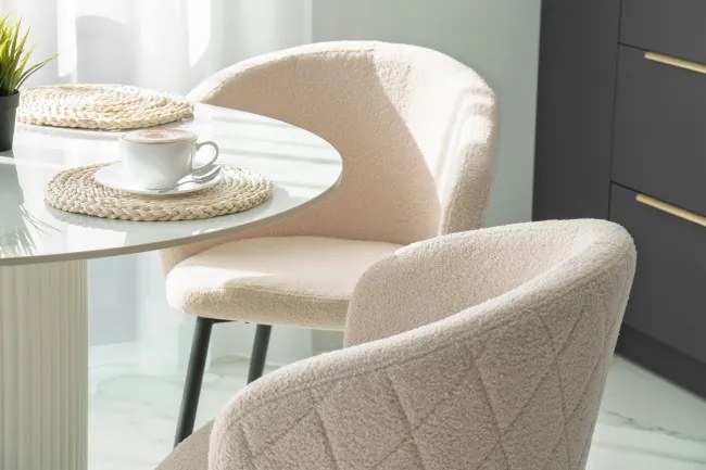 Jedálenská stolička HAMPTON teddy boucle, béžová