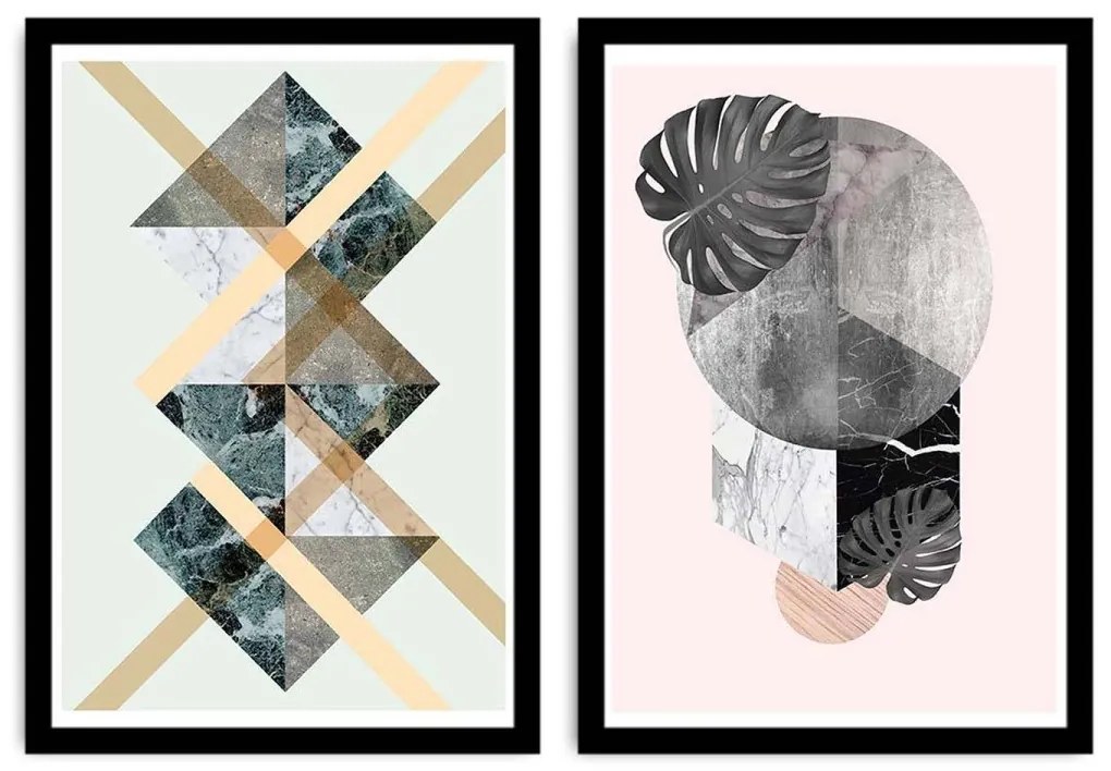 Sada nástenných obrazov Profitola 36x51 cm 2 ks biela/šedá