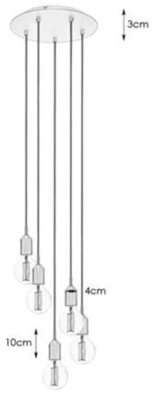 Markslöjd 108100 - Luster na lanku BRONX 5xE27/60W/230V bronzová