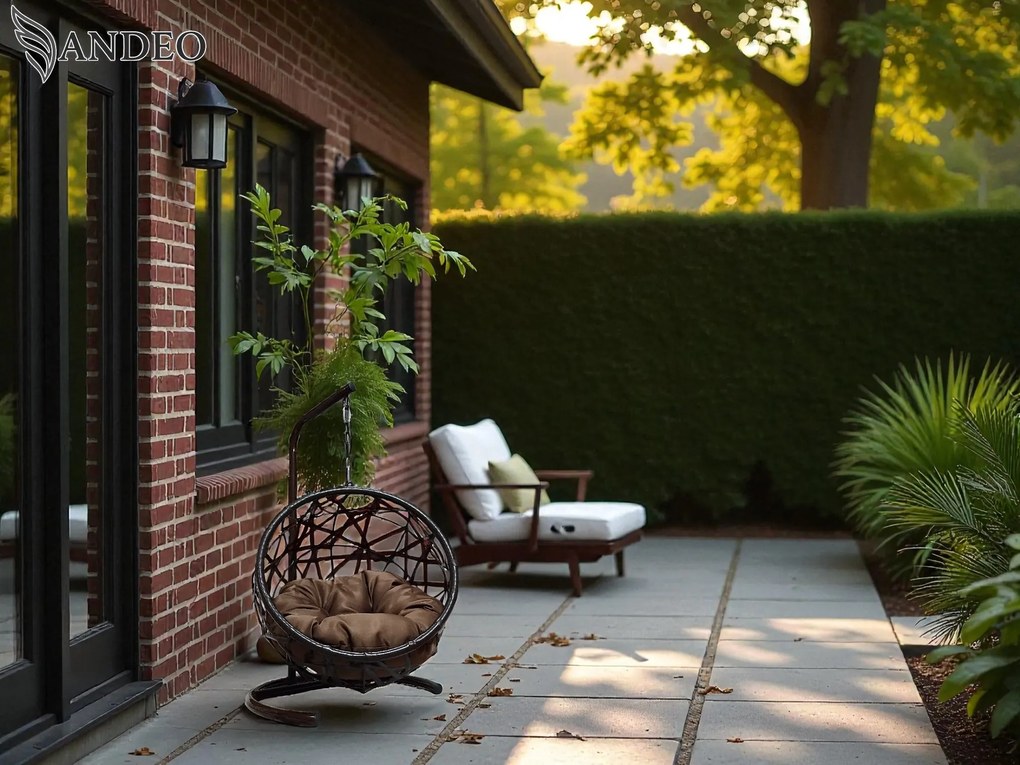 Závesné hojdacie kreslo pre mačky MOON - hnedé