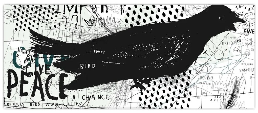 Obrázok - Street art - bird (120x50 cm)