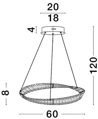Krištáľový luster Aurelia 36W 60 zlaté