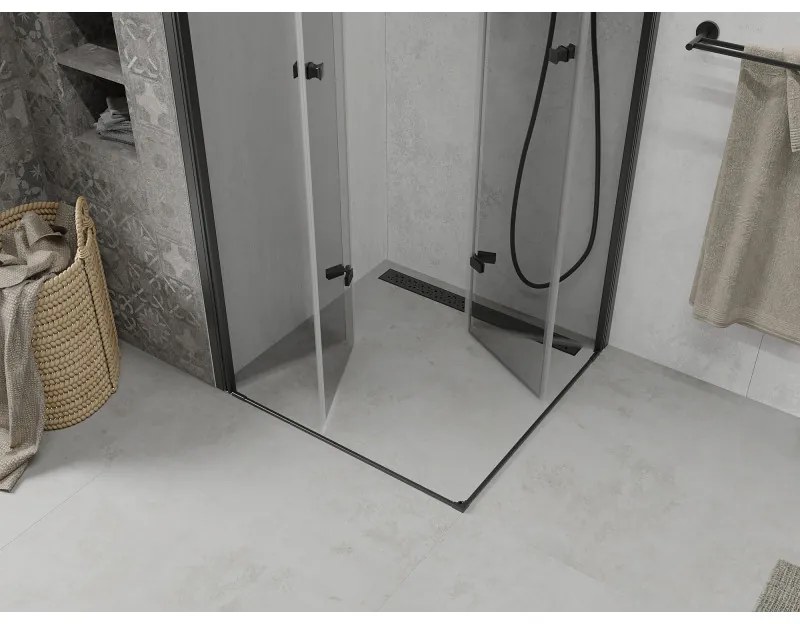 Mexen Lima Duo sprchovací kút 70 x 70 cm, číre sklo-čierny profil, 856-070-070-50-00-02