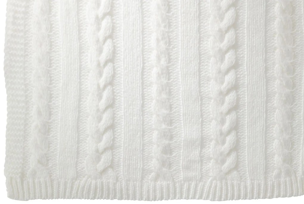 Biely pletený pléd Twist - 130*180*3cm
