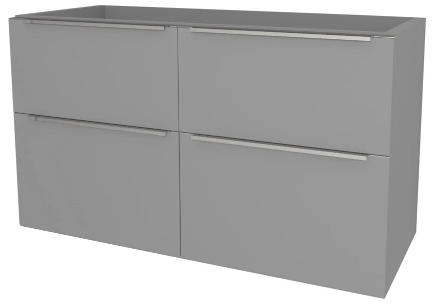 Mereo, Mereo Mailo, kúpeľňová skrinka 121 cm, chróm madlo, Multidecor, Šedá supermat, MER-CN593SSEDA