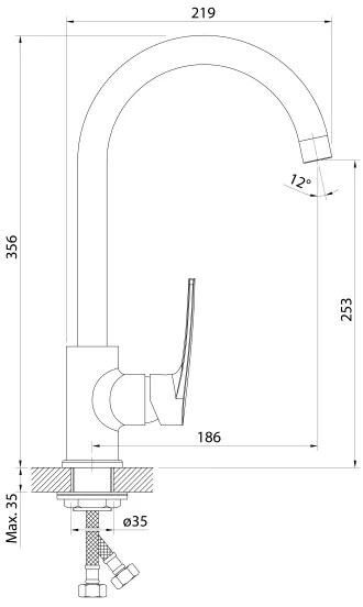 Samona - Drezová batéria KORANA 35,6 cm lesklý chróm