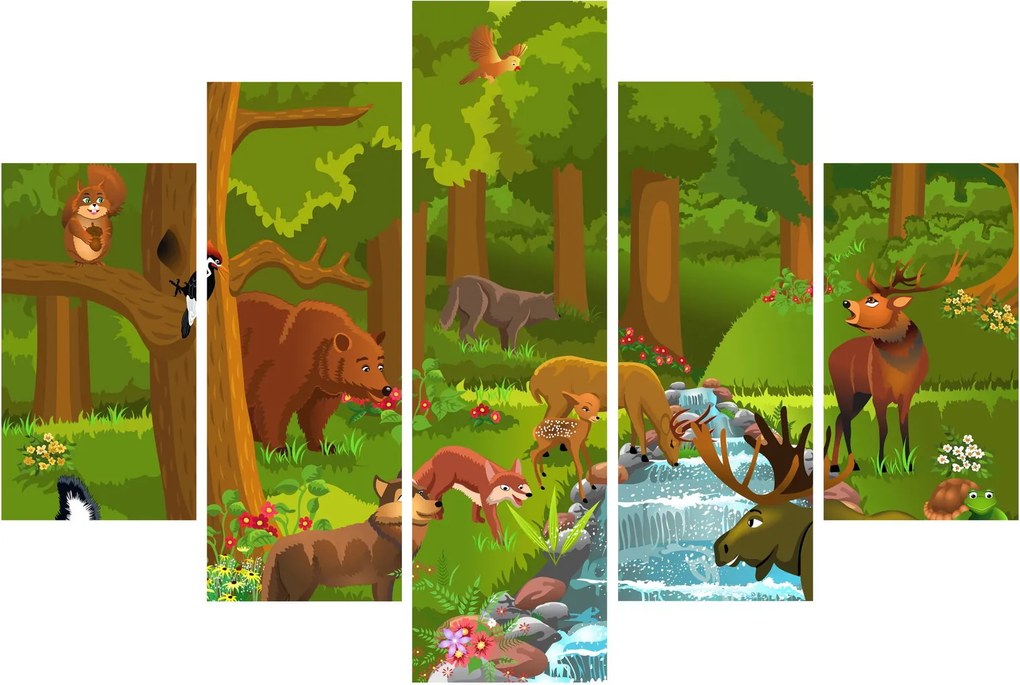 Detský obraz so zvieratkami (150x105 cm)