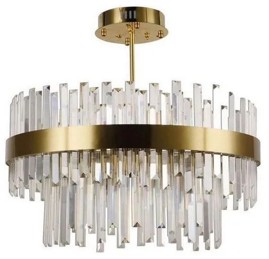 LED Stmievateľný luster na tyči LED/80W/230V 3000-6500K zlatá + diaľkové ovládanie