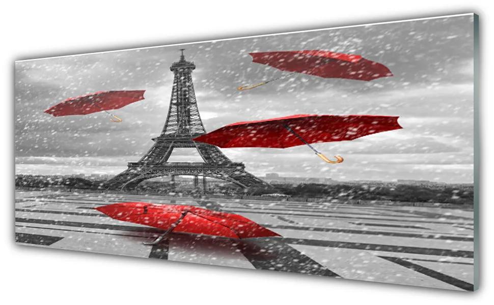 Obraz plexi Eiffelova veža paríž dáždnik 125x50 cm