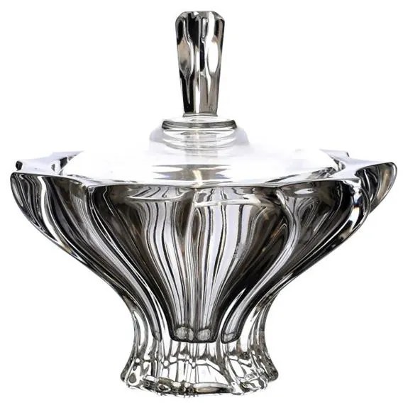 KRIŠTÁĽOVÁ MISKA BOHEMIA PLANTICA GREY 150MM SIVÁ