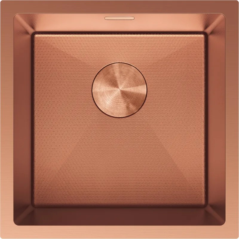Mexen Trixo, 1-komorový nerezový drez 440 x 440 mm, brúsená meď, vzor voština, 6413441000-65HC