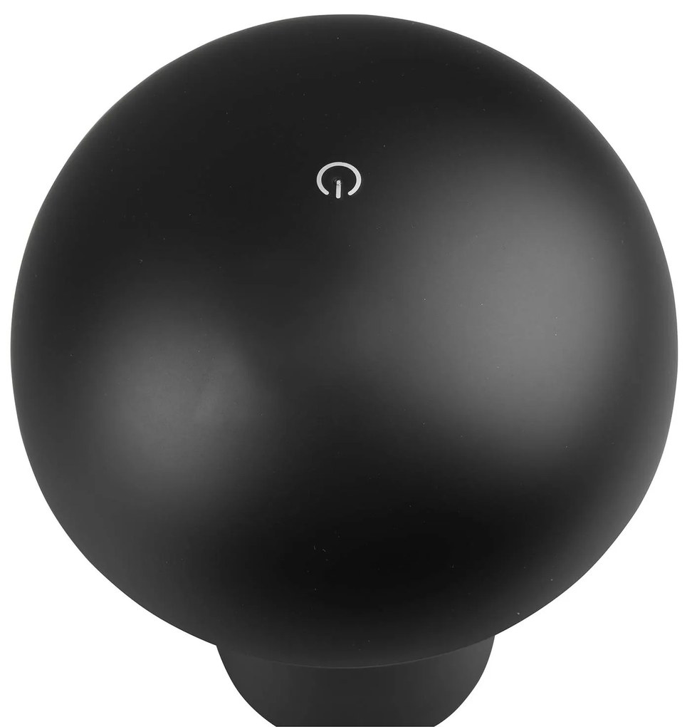 LED lampa Lennon IP44 batéria, touchdim, čierna