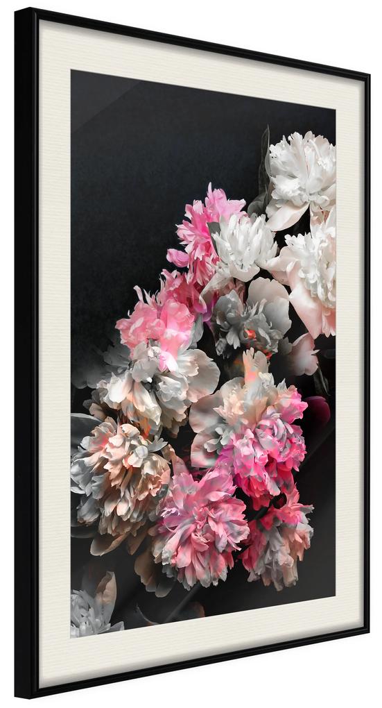 Artgeist Plagát - Bouquet in the Dark [Poster] Veľkosť: 40x60, Verzia: Čierny rám s passe-partout