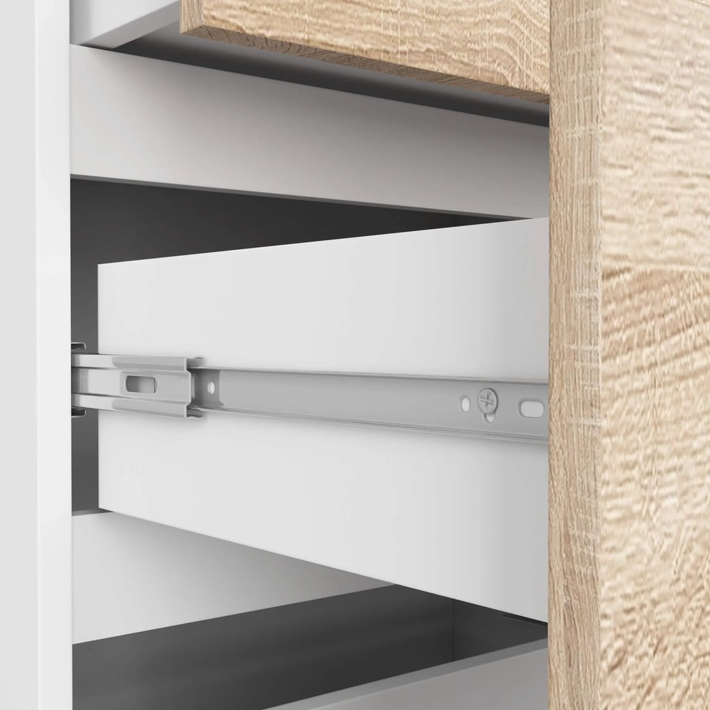 Knižnica Star 60 cm biela/dub sonoma