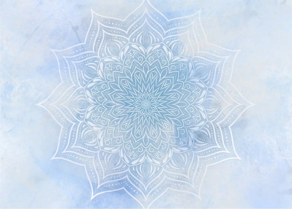 Sklenený obraz - Zimná mandala (70x50 cm)