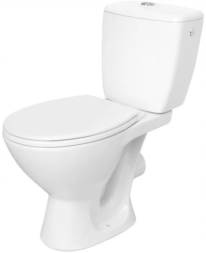 Cersanit Kaskáda, kombi wc so splachovaním 3/6l, horizontálny odpad + sedátko s polypropylénu, biela, K100-206
