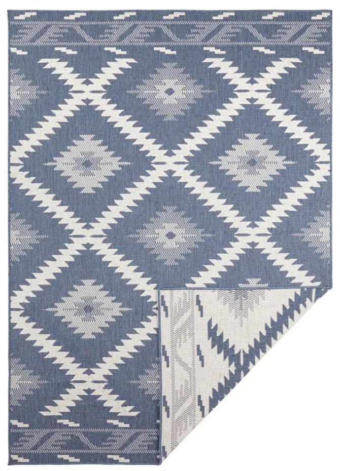 Modro-krémový vonkajší koberec NORTHRUGS Malibu, 80 x 150 cm
