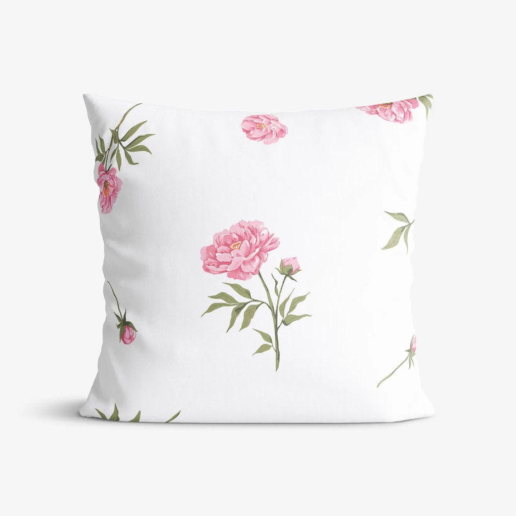 Goldea bavlnená obliečka na vankúš - pivonky 40 x 40 cm