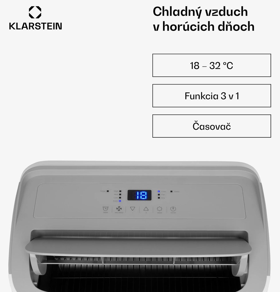 Klarstein Grandbreeze Eco 12K, mobilná klimatizácia 3 v 1, 460 m³/h, 12 000 BTU/1,35 kW