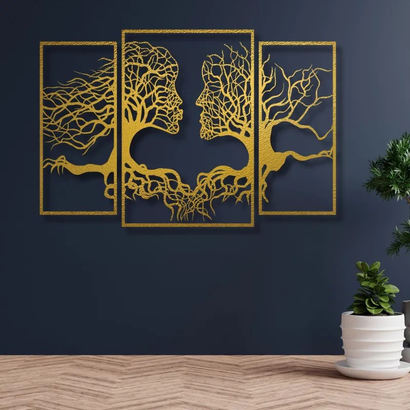 Drevený obraz, žena a muž v tvare konárov a koreňov I SENTOP FB-PR0314