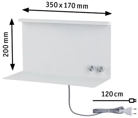 Paulmann 78919 - LED/4,5W Stmievateľné svietidlo s poličkou a USB + LED/1,6W 230V