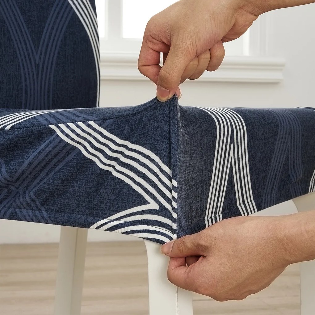 4Home Napínací poťah na stoličku Elegant modrá, 45-50 cm, súprava 2 ks