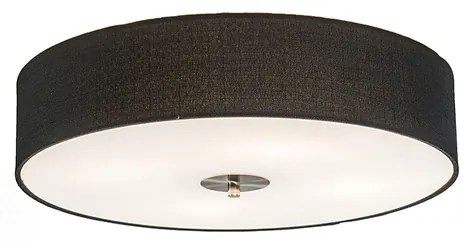 Rustikálne stropné svietidlo čierne 50 cm - Drum Jute