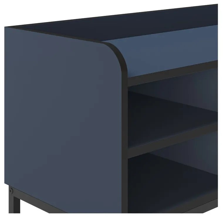 Modrý TV stolík 160x55x42 cm Adara – Marckeric