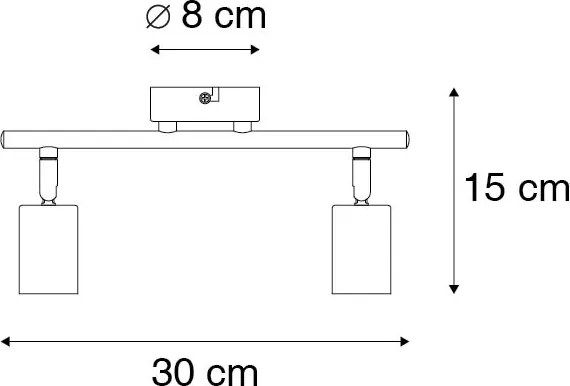 Moderné bodové svetlo čierne 2-žiarovkové nastaviteľné - Facil