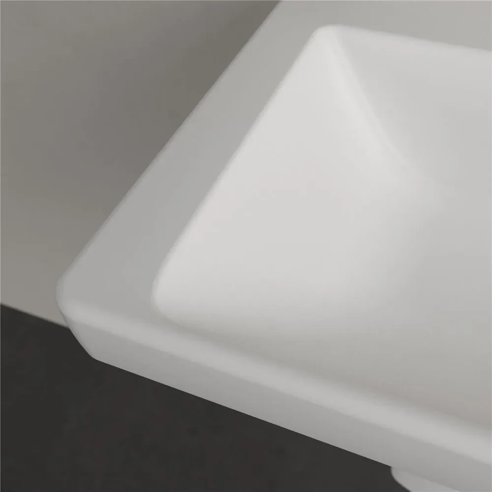 VILLEROY & BOCH Subway 3.0 závesné umývadlo bez otvoru, bez prepadu, 550 x 440 mm, Stone White, s povrchom CeramicPlus, 4A7058RW
