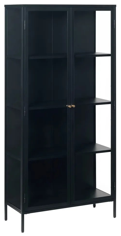 Čierna kovová vitrína 90x190 cm Carmel – Unique Furniture