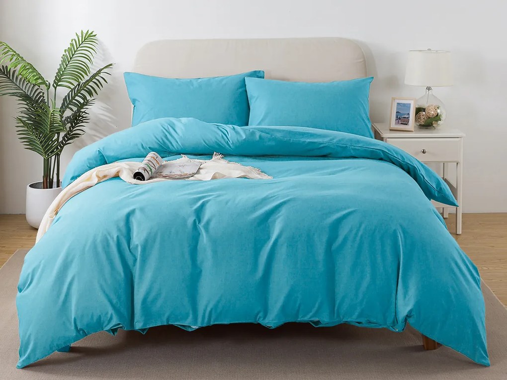 XPOSE® Bavlnené Renforcé obliečky EVITA na dve lôžka - azúrové