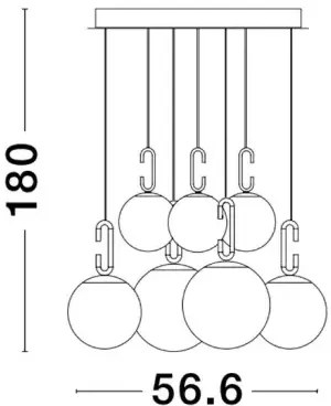 Rustikálny luster Hook 56.6 zlaté