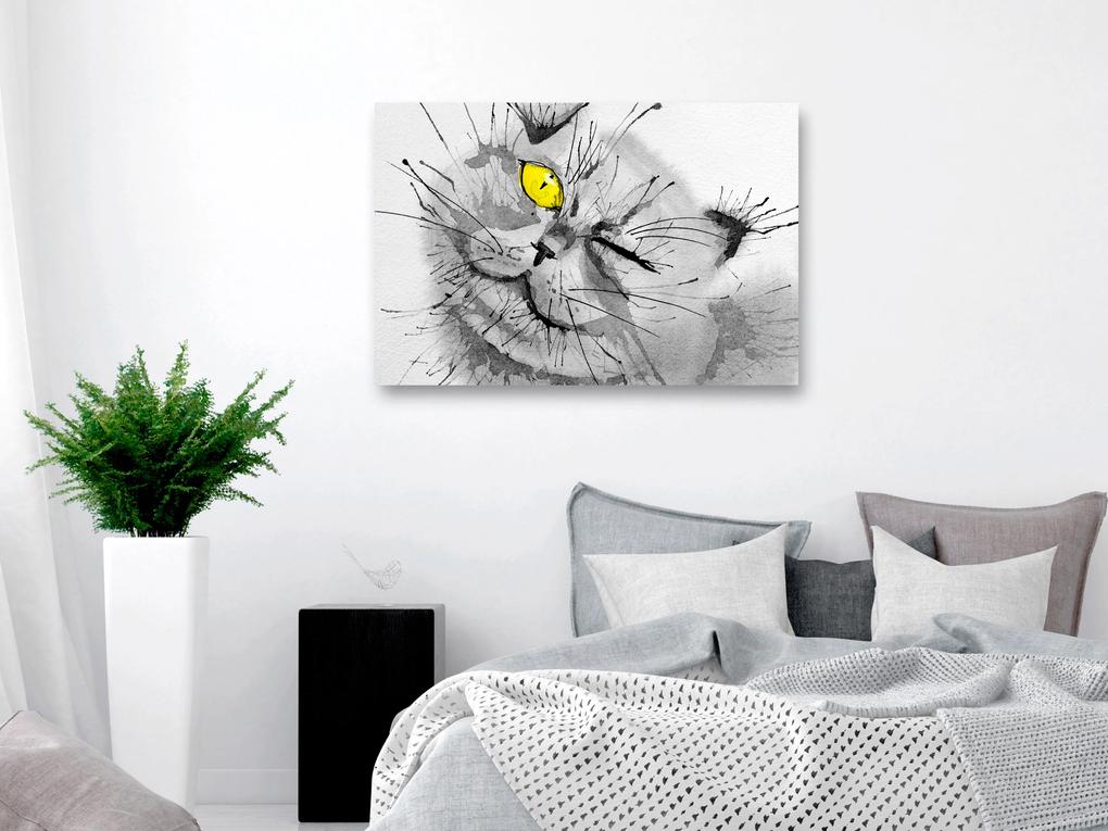 Artgeist Obraz - Happy Look (1 Part) Wide Yellow Veľkosť: 60x40, Verzia: Na talianskom plátne