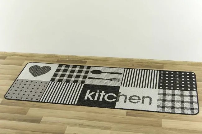 Protišmykový kuchynský koberec Flex 19053/08 sivý