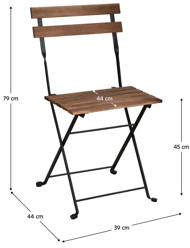 Kondela Záhradný set 1+4, akácia/čierna, SEDAN TYP 2