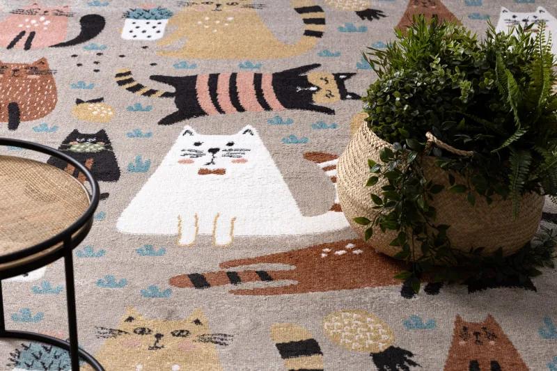 Dywany Łuszczów Detský kusový koberec Fun Kittens Cats beige - 200x290 cm
